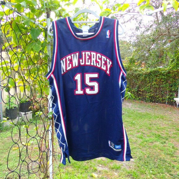 Reebok Authentic NBA New Jersey Nets Vince Carter 15 Jersey Mens SIZE 50 - Picture 11 of 13